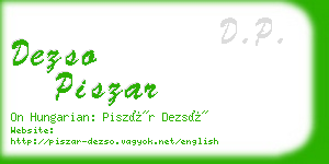 dezso piszar business card